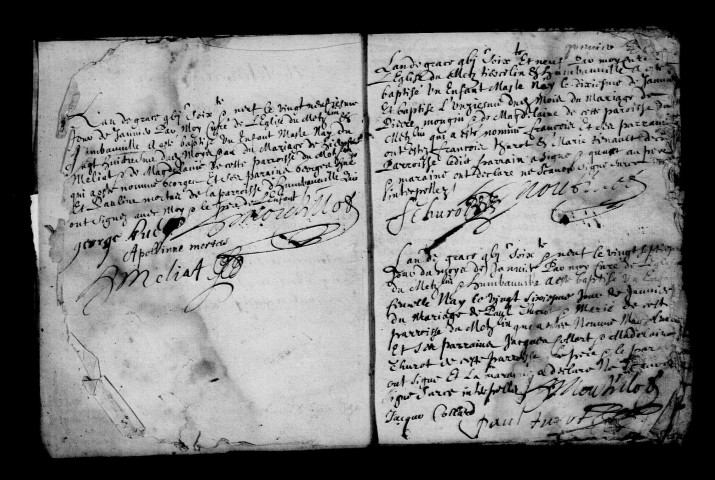 Meix-Tiercelin (Le). Baptêmes, mariages, sépultures 1669-1677