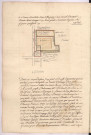 Plan et arpentage d'une pièce de terre échangée au lieudit le K Rouge autrement le jardin des Beutiers à Crugny par l'abbé de St Remy (1747), Pierre Letoffé