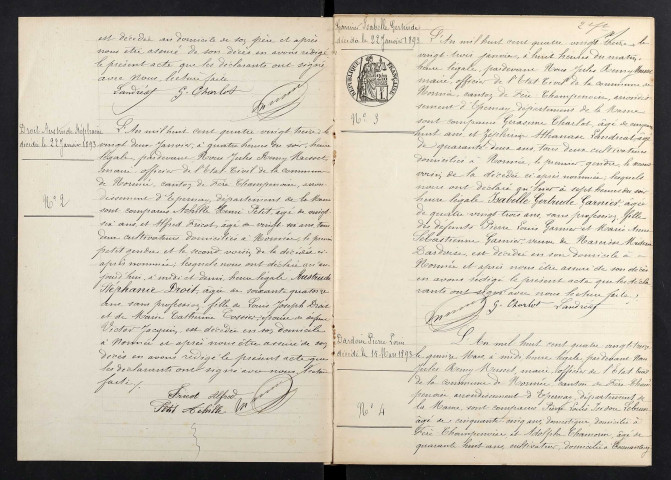 Normée. Décès 1893-1929