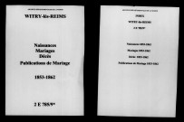 Witry-lès-Reims. Naissances, mariages, décès, publications de mariage 1853-1862