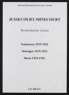 Jussecourt-Minecourt. Naissances, mariages, décès 1915-1921 (reconstitutions)