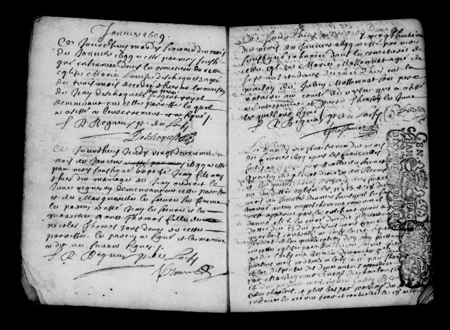 Loisy-en-Brie. Baptêmes, mariages, sépultures 1699