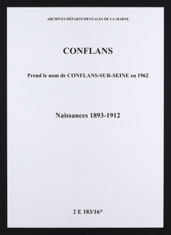 Conflans. Naissances 1893-1912