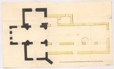 Plan joint au devis estimatif des ouvrages de maçonnerie charpente à faire pour la reconstruction de l'église de la paroisse de Mailly, 1774.