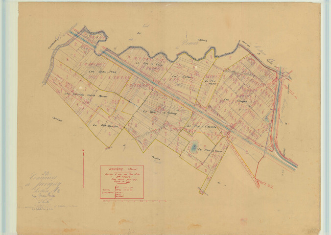 Juvigny (51312). Section A2 échelle 1/2500, plan mis à jour pour 1937, plan non régulier (papier)