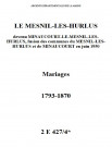 Mesnil-lès-Hurlus (Le). Mariages 1793-1870