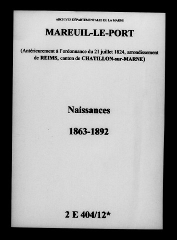 Mareuil-le-Port. Naissances 1863-1892