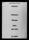 Changy. Naissances, mariages, décès 1813-1832