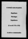 Condé-sur-Marne. Baptêmes, mariages, sépultures 1731-1752