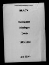 Blacy. Naissances, mariages, décès 1813-1832