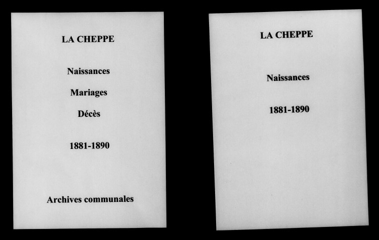 Cheppe (La). Naissances, mariages, décès 1881-1890