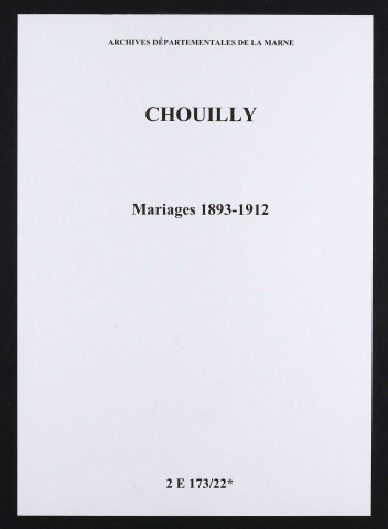 Chouilly. Mariages 1893-1912