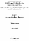 Dizy-Magenta. Naissances 1891-1898