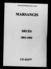 Marsangis. Décès 1863-1892