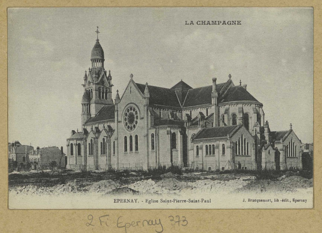 ÉPERNAY. La Champagne-Épernay-Église Saint-Pierre et Saint-Paul.
EpernayÉdition Lib. J. Bracquemart.[vers 1916]