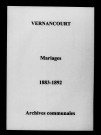 Vernancourt. Mariages 1883-1892