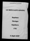 Meix-Saint-Epoing (Le). Baptêmes, mariages, sépultures 1752