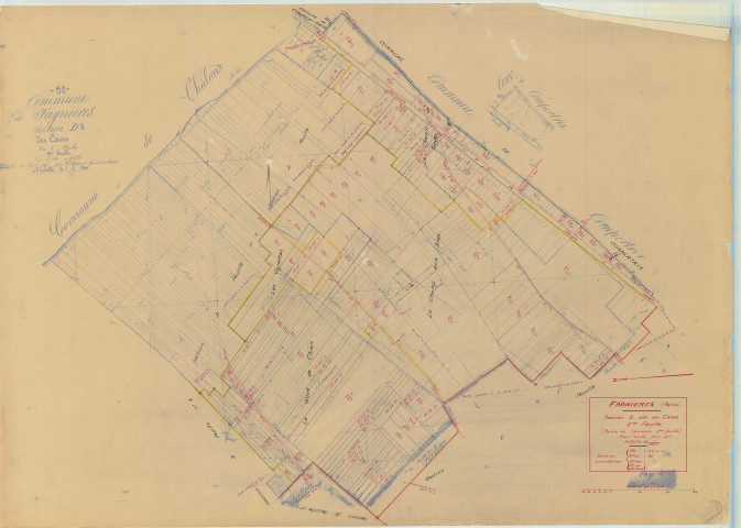 Fagnières (51242). Section D5 échelle 1/2500, plan mis à jour pour 1938, plan non régulier (papier)