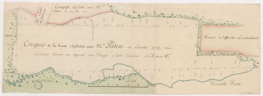 Domaine et château de Mareuil. Croquis de la vente exploitée par Monsieur Piéton en l'année 1775.