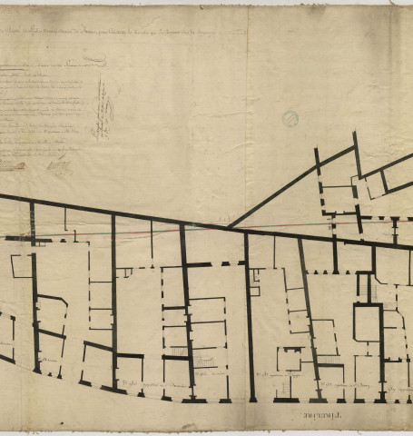 Plan général des maisons qui composent la rue de la Tirelire, à Reims (vers 1770), Pierre Villain