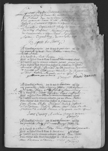 Reims. Hôtel-Dieu. Sépultures 1742-1746