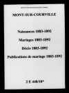 Mont-sur-Courville. Naissances, mariages, décès, publications de mariage 1883-1892