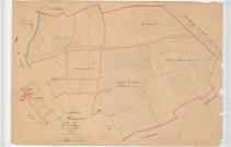 Branscourt (51081). Section A1 2 échelle 1/2000, plan fait pour 1838, plan non régulier, plan napoléonien (papier).