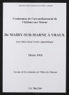 Communes de Mairy-sur-Marne à Vraux de l'arrondissement de Châlons. Décès 1915