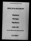 Heiltz-le-Maurupt. Baptêmes, mariages, sépultures 1628-1707