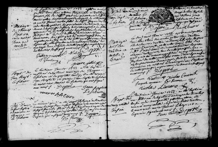 Hautvillers. Baptêmes, mariages, sépultures 1733-1742