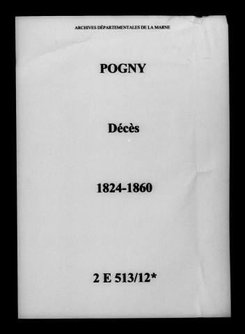Pogny. Décès 1824-1860