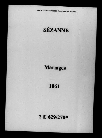 Sézanne. Mariages 1861