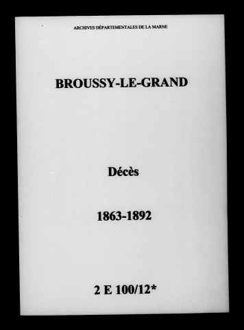 Broussy-le-Grand. Décès 1863-1892