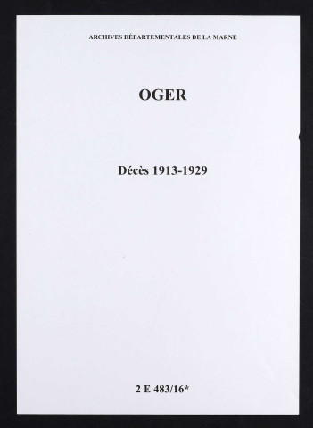 Oger. Décès 1913-1929