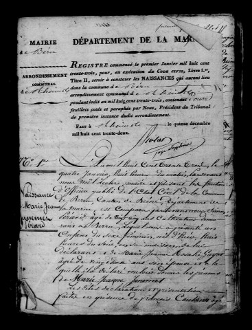 Berru. Naissances, publications de mariage, mariages, décès 1833-1842