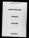 Saron-sur-Aube. Naissances an XI-1862
