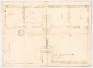 Verzy, Abbaye de Saint-Basle. Plan d'un logis abbatial et projet d'entrée, 1600.