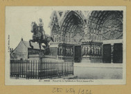REIMS. 281. Portail de la cathédrale et statue Jeanne d'Arc.
ReimsG. Graff.Sans date
