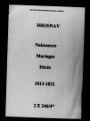 Drosnay. Naissances, mariages, décès 1813-1832