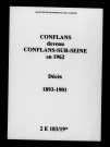 Conflans. Décès 1893-1901