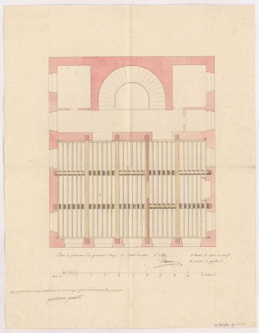 Plan du plancher du premier étage de l'hôtel de ville d'Ay, 1727-1791.