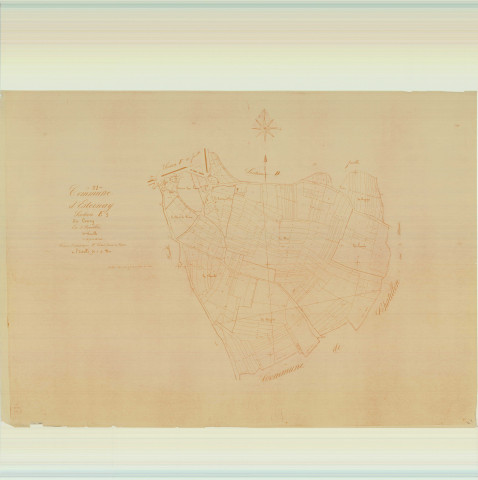 Esternay (51237). Section E3 échelle 1/2500, plan mis à jour pour 1837, non régulier (papier)