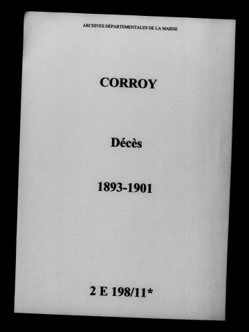 Corroy. Décès 1893-1901