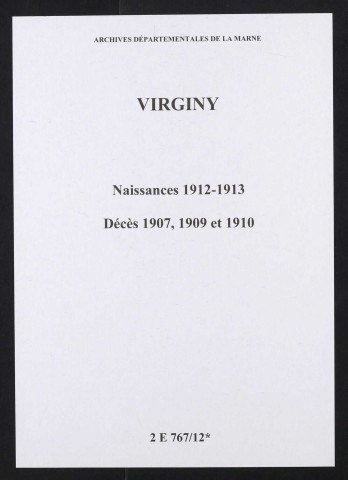 Virginy. Naissances, décès 1907-1913