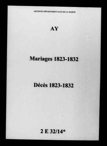 Ay. Mariages, Décès 1823-1832