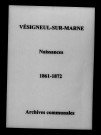 Vésigneul-sur-Marne. Naissances 1861-1872