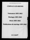 Cernay-lès-Reims. Naissances, mariages, décès, publications de mariage 1853-1862