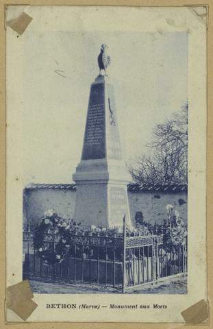 BETHON. Monument aux morts.
ParisÉdition Artistic.1945