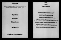 Thuisy. Baptêmes, mariages, sépultures 1676-1726