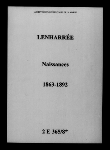 Lenharrée. Naissances 1863-1892